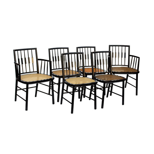 Set of 6 Modern Windsor Dining Chairs designed by Michael Taylor for Baker Furniture