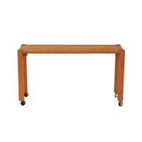 1970s Handmade Solid Oak Console Table 1