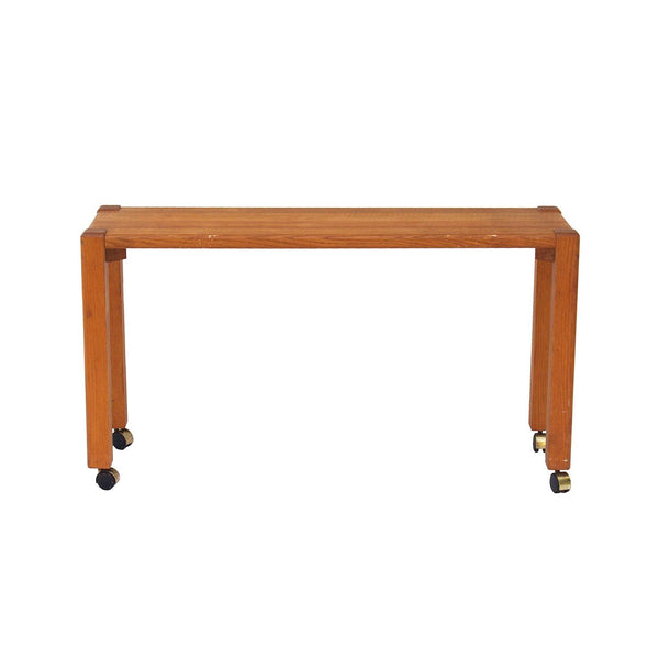 1970s Handmade Solid Oak Console Table 1