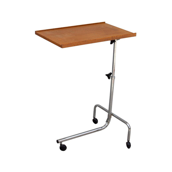 Danish Teak Rolling End Table with Adjustable Height by Danecastle ApS Denmark