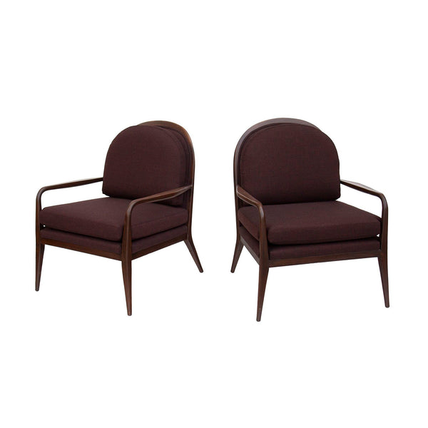 Paul McCobb for Widdicomb Walnut Armchairs, Newly upholstered