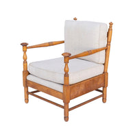 Armchair with Turned Maple Frame