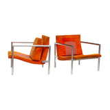 Pair of Aluminum Frame Lounge Chairs by Founders in the Manner of Harvey Probber