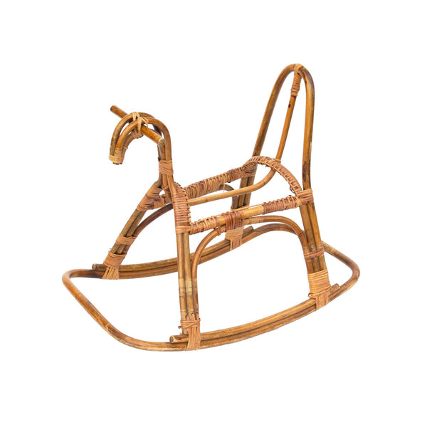 Child's Rocking Horse in Rattan