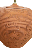 Textured Ceramic Table Lamps in Terracotta, Pair
