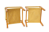 Mid-Century Modern Safari Chairs in Ochre Canvas by Gold Medal