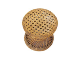Trio of Hourglass Wicker Ottomans