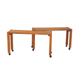 1970s Handmade Solid Oak Console Table 1