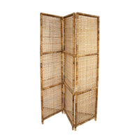Boho Vintage Wicker Folding Screen