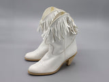 Vintage White Leather Fringe Western Cowgirl Cowboy Boots Size 6.5 by Natural Comfort