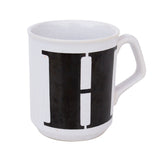Graphic Black and White Typography H Coffee Mug Made in England