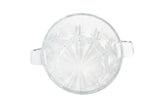 Small 5" Dia Vintage Crystal Cut Glass Handled Ice Bucket Icebucket Made in Italy