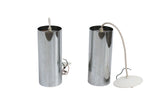 Pair Cylindrical Chrome Pendants by Lightolier