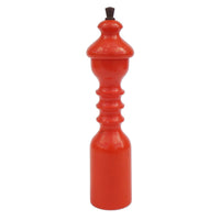 Turned Danish Scandinavian Peppermill signed BR Denmark Orange Lacquer