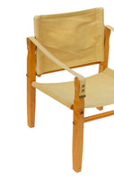 Mid-Century Modern Safari Chairs in Ochre Canvas by Gold Medal