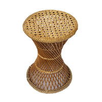 Trio of Hourglass Wicker Ottomans