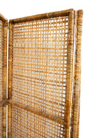 Boho Vintage Wicker Folding Screen
