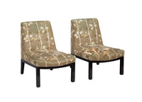 Tufted Slipper Chairs by Edward Wormley for Dunbar, pair