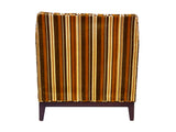 Tufted Armchair by Edward Wormley for Dunbar in Original Velvet Stripe with Mahogany Base