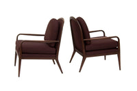 Paul McCobb for Widdicomb Walnut Armchairs, Newly upholstered
