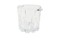 Small 5" Dia Vintage Crystal Cut Glass Handled Ice Bucket Icebucket Made in Italy