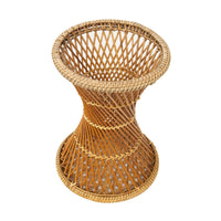 Trio of Hourglass Wicker Ottomans