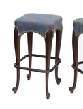 Vintage Cabriole Leg Bar Height Barstools, S/3