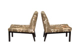 Tufted Slipper Chairs by Edward Wormley for Dunbar, pair