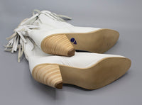 Vintage White Leather Fringe Western Cowgirl Cowboy Boots Size 6.5 by Natural Comfort