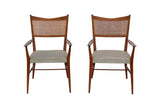 Paul McCobb for Calvin Walnut Dining Chairs with Caned Backs Directional , S/6