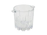 Small 5" Dia Vintage Crystal Cut Glass Handled Ice Bucket Icebucket Made in Italy