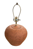 Textured Ceramic Table Lamps in Terracotta, Pair
