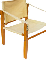 Mid-Century Modern Safari Chairs in Ochre Canvas by Gold Medal