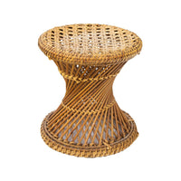 Trio of Hourglass Wicker Ottomans