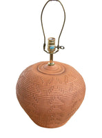 Textured Ceramic Table Lamps in Terracotta, Pair