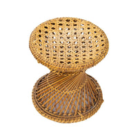 Trio of Hourglass Wicker Ottomans