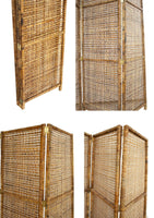 Boho Vintage Wicker Folding Screen