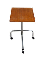 Danish Teak Rolling End Table with Adjustable Height by Danecastle ApS Denmark