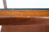 Parsons End Table in Walnut with Glass Top, Henredon attr.