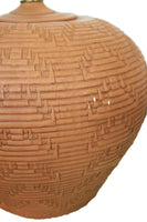 Textured Ceramic Table Lamps in Terracotta, Pair