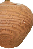 Textured Ceramic Table Lamps in Terracotta, Pair