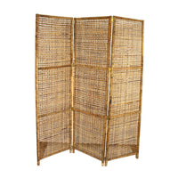 Boho Vintage Wicker Folding Screen