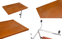 Danish Teak Rolling End Table with Adjustable Height by Danecastle ApS Denmark