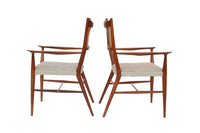 Paul McCobb for Calvin Walnut Dining Chairs with Caned Backs Directional , S/6