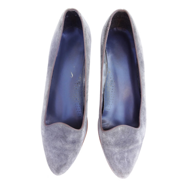 Vintage Magic Sole Grey Suede Loafer Wedge Sz 10 Fits 9.5