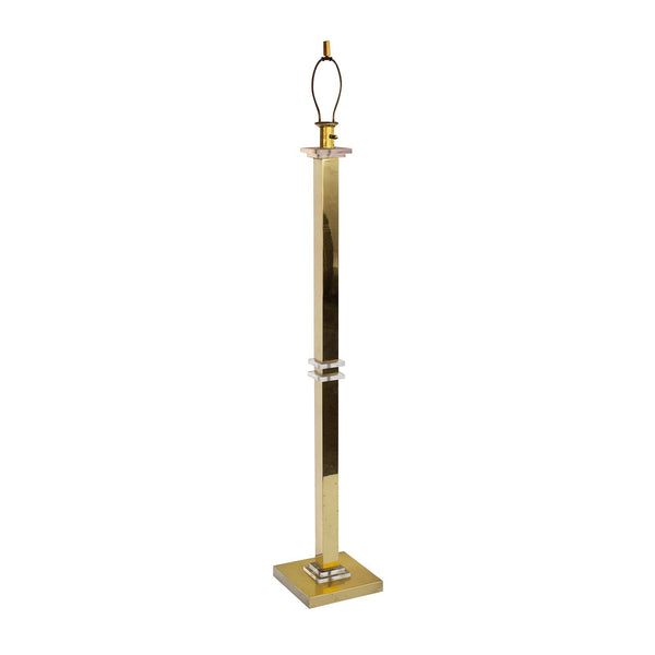 Geometric Brass and Lucite Floor Lamp