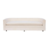 Custom Sofa on Casters in Cream Boucle #2- Two available