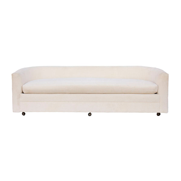 Custom Sofa on Casters in Cream Boucle #2- Two available