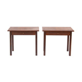 Pair of Single Drawer Nightstands in Rosewood and Walnut