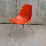 Herman Miller Eames Fiberglass Side Shell Chair in Red Orange